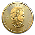 (Random year) 25x1 g coins gold Maple Leaf Canada  Back